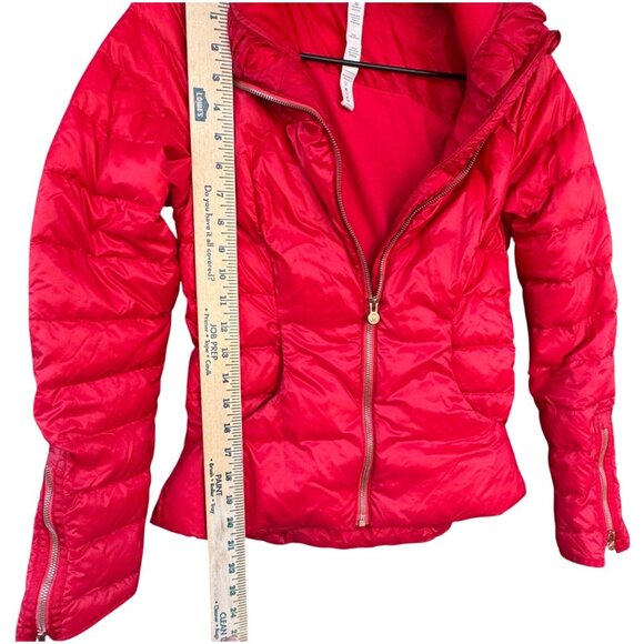 Lululemon Red Puffer Coat Jacket Women's Sz 4 Lightweight Nylon Insulated Zip-Up - Picture 7 of 12